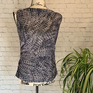 Gray feather sleeveless top